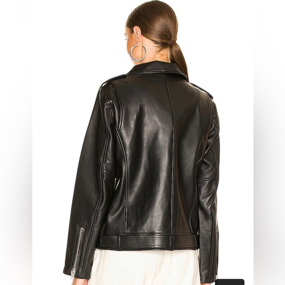 ☑️SOLD☑️ Ena Pelly Oversized New Yorker Biker Jacket in Black & Silver - Picture 12 of 16